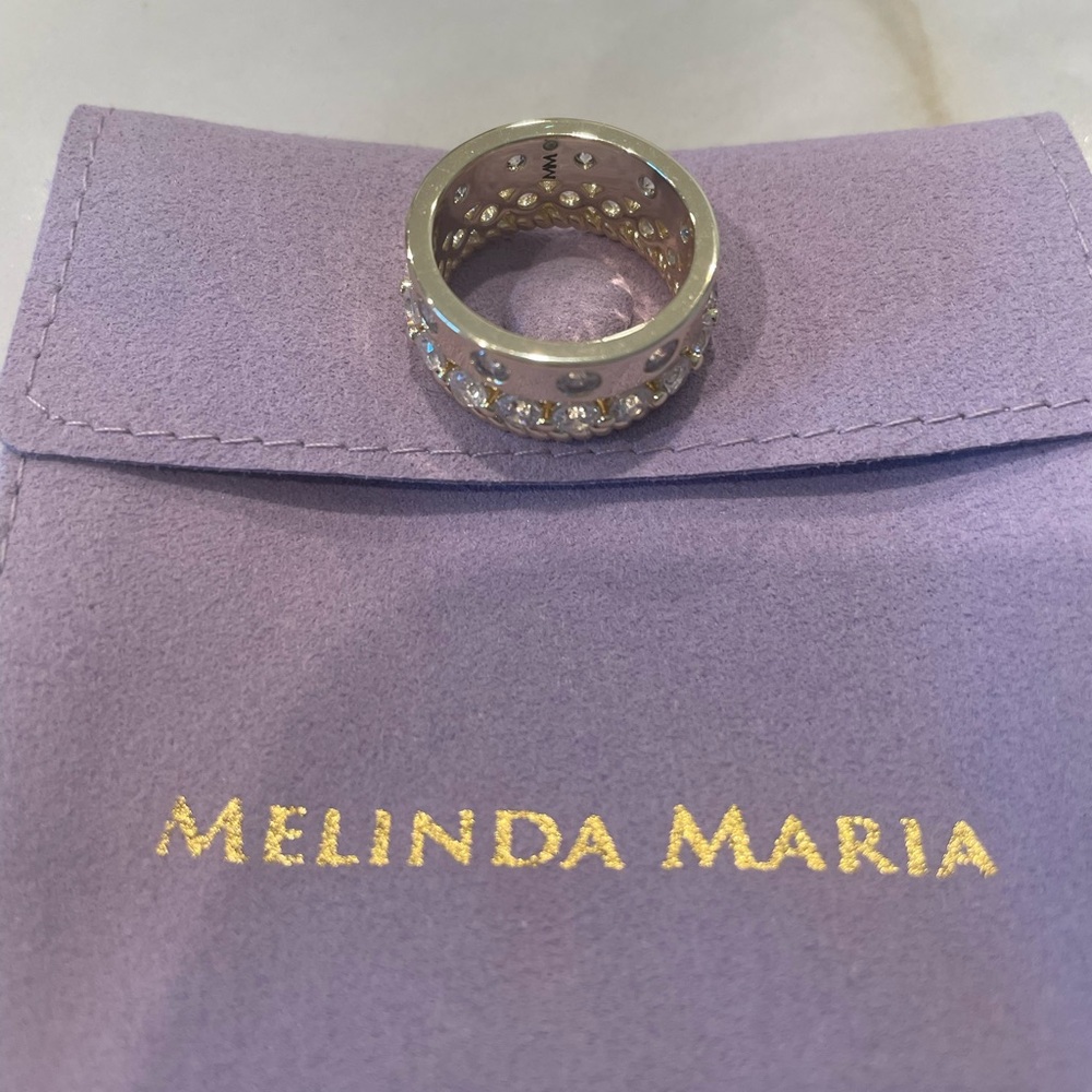 NWOT Melinda Maria Gold “Ashley Venice Ring” Size 8 - Picture 3 of 7